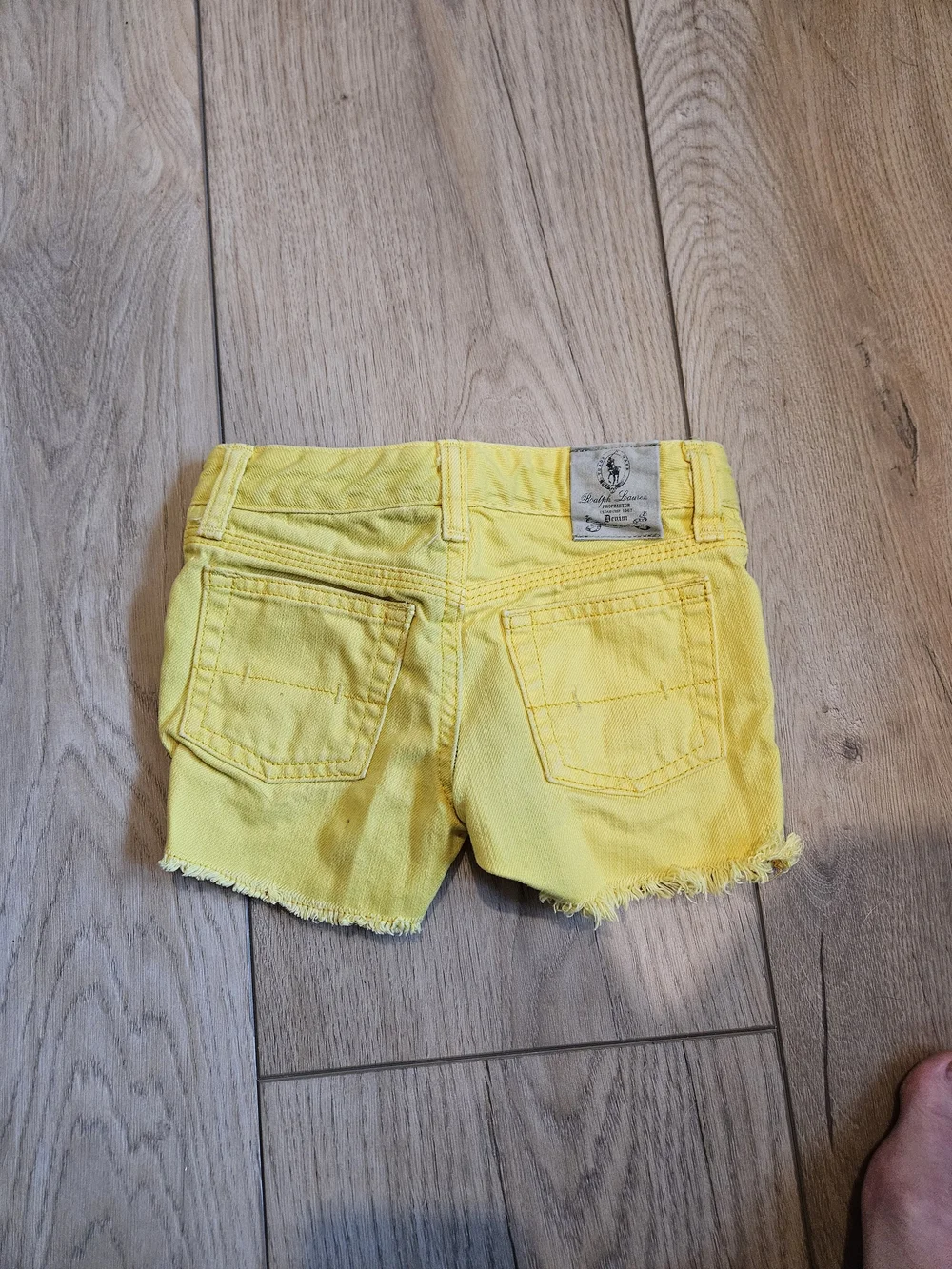 Ralph Lauren Bright Yellow Frayed Hem Denim Shorts - Size 4T
